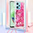 Custodia Silicone Cover Morbida Bling-Bling con Cinghia Cordino Mano YB2 per Xiaomi Poco X5 5G Rosa Caldo