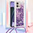 Custodia Silicone Cover Morbida Bling-Bling con Cinghia Cordino Mano YB3 per Motorola Moto G Stylus (2023) 5G Viola