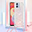 Custodia Silicone Cover Morbida Bling-Bling con Cinghia Cordino Mano YB3 per Samsung Galaxy A04E Rosa