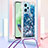 Custodia Silicone Cover Morbida Bling-Bling con Cinghia Cordino Mano YB3 per Xiaomi Poco X5 5G Blu