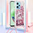 Custodia Silicone Cover Morbida Bling-Bling con Cinghia Cordino Mano YB3 per Xiaomi Poco X5 5G Lavanda