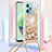 Custodia Silicone Cover Morbida Bling-Bling con Cinghia Cordino Mano YB3 per Xiaomi Poco X5 5G Oro