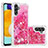 Custodia Silicone Cover Morbida Bling-Bling S01 per Samsung Galaxy A04s Rosa Caldo