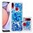 Custodia Silicone Cover Morbida Bling-Bling S01 per Samsung Galaxy A10s Blu