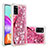 Custodia Silicone Cover Morbida Bling-Bling S01 per Samsung Galaxy A41 Rosa Caldo