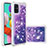 Custodia Silicone Cover Morbida Bling-Bling S01 per Samsung Galaxy A51 4G Viola