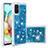 Custodia Silicone Cover Morbida Bling-Bling S01 per Samsung Galaxy A71 4G A715 Blu