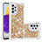 Custodia Silicone Cover Morbida Bling-Bling S01 per Samsung Galaxy A73 5G Oro