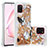 Custodia Silicone Cover Morbida Bling-Bling S01 per Samsung Galaxy A81 Oro