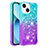 Custodia Silicone Cover Morbida Bling-Bling S02 per Apple iPhone 13 Cielo Blu