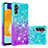 Custodia Silicone Cover Morbida Bling-Bling S02 per Samsung Galaxy A04s Cielo Blu