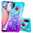 Custodia Silicone Cover Morbida Bling-Bling S02 per Samsung Galaxy A10s Cielo Blu