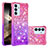 Custodia Silicone Cover Morbida Bling-Bling S02 per Samsung Galaxy A15 4G Rosa Caldo