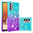 Custodia Silicone Cover Morbida Bling-Bling S02 per Samsung Galaxy A32 4G Cielo Blu