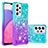 Custodia Silicone Cover Morbida Bling-Bling S02 per Samsung Galaxy A33 5G Cielo Blu