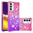 Custodia Silicone Cover Morbida Bling-Bling S02 per Samsung Galaxy A34 5G Rosa Caldo