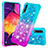 Custodia Silicone Cover Morbida Bling-Bling S02 per Samsung Galaxy A50S Cielo Blu