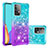 Custodia Silicone Cover Morbida Bling-Bling S02 per Samsung Galaxy A52 4G Cielo Blu