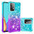 Custodia Silicone Cover Morbida Bling-Bling S02 per Samsung Galaxy A52 5G Cielo Blu