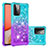 Custodia Silicone Cover Morbida Bling-Bling S02 per Samsung Galaxy A72 4G Cielo Blu