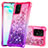 Custodia Silicone Cover Morbida Bling-Bling S02 per Samsung Galaxy A91 Rosa Caldo