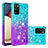 Custodia Silicone Cover Morbida Bling-Bling S02 per Samsung Galaxy F02S SM-E025F Cielo Blu