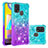 Custodia Silicone Cover Morbida Bling-Bling S02 per Samsung Galaxy M21s Cielo Blu