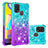 Custodia Silicone Cover Morbida Bling-Bling S02 per Samsung Galaxy M31 Cielo Blu