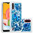 Custodia Silicone Cover Morbida Bling-Bling S03 per Samsung Galaxy A01 SM-A015 Blu