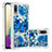 Custodia Silicone Cover Morbida Bling-Bling S03 per Samsung Galaxy A02 Blu