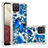 Custodia Silicone Cover Morbida Bling-Bling S03 per Samsung Galaxy A12 Blu