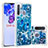 Custodia Silicone Cover Morbida Bling-Bling S03 per Samsung Galaxy A21 European Blu