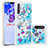 Custodia Silicone Cover Morbida Bling-Bling S03 per Samsung Galaxy A21 European Cielo Blu