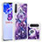 Custodia Silicone Cover Morbida Bling-Bling S03 per Samsung Galaxy A21 European Viola