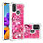 Custodia Silicone Cover Morbida Bling-Bling S03 per Samsung Galaxy A21s Rosa Caldo