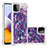 Custodia Silicone Cover Morbida Bling-Bling S03 per Samsung Galaxy A22 5G Viola