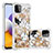 Custodia Silicone Cover Morbida Bling-Bling S03 per Samsung Galaxy A22s 5G Oro
