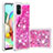 Custodia Silicone Cover Morbida Bling-Bling S03 per Samsung Galaxy A71 4G A715 Rosa Caldo