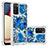 Custodia Silicone Cover Morbida Bling-Bling S03 per Samsung Galaxy F02S SM-E025F Blu