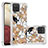 Custodia Silicone Cover Morbida Bling-Bling S03 per Samsung Galaxy F12 Oro