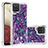 Custodia Silicone Cover Morbida Bling-Bling S03 per Samsung Galaxy F12 Viola