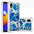 Custodia Silicone Cover Morbida Bling-Bling S03 per Samsung Galaxy M01 Core Blu