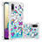 Custodia Silicone Cover Morbida Bling-Bling S03 per Samsung Galaxy M02 Cielo Blu