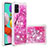 Custodia Silicone Cover Morbida Bling-Bling S03 per Samsung Galaxy M40S Rosa Caldo