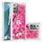 Custodia Silicone Cover Morbida Bling-Bling S03 per Samsung Galaxy Note 20 5G Rosa Caldo