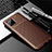 Custodia Silicone Cover Morbida Spigato per Samsung Galaxy A12 5G Marrone