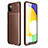 Custodia Silicone Cover Morbida Spigato per Samsung Galaxy F42 5G Marrone