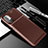 Custodia Silicone Cover Morbida Spigato per Xiaomi Redmi Note 10 5G Marrone