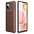 Custodia Silicone Cover Morbida Spigato WL1 per Samsung Galaxy F12 Marrone