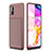 Custodia Silicone Cover Morbida Spigato WL1 per Samsung Galaxy M40S Marrone